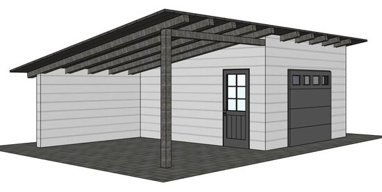 Saimniecības ēka ar nojumi L